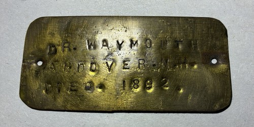 Antique 1892 brass name - antique,